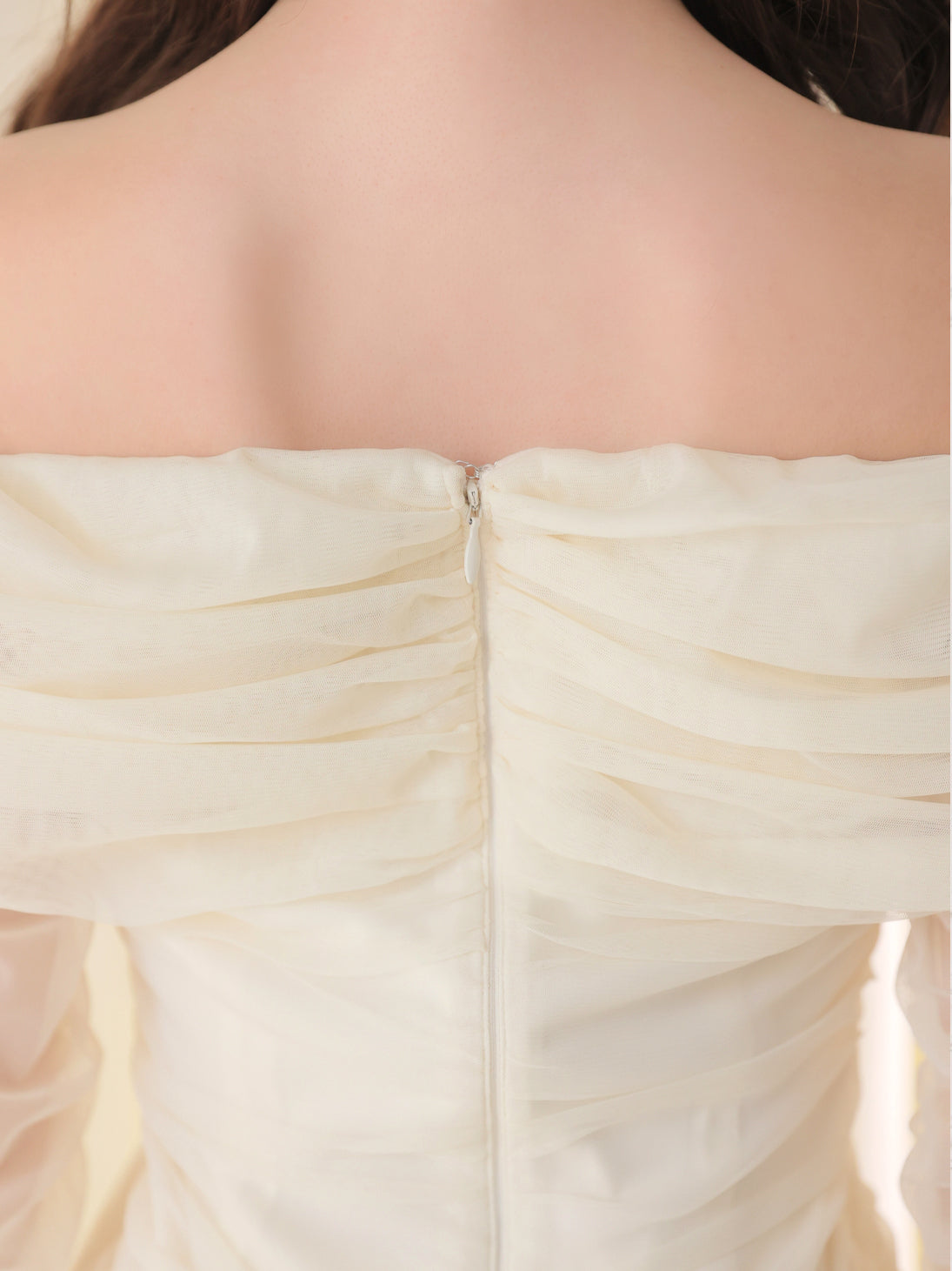 Luminous tulle ribbon drape mini onepiece(eme10837) – M me eme