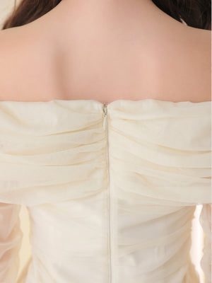 【Pre order】Luminous tulle ribbon drape mini onepiece(eme10837)