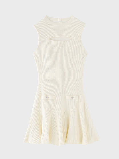 Back lace knit mini onepiece(eme10840)
