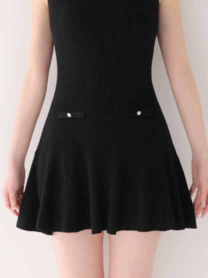 Back lace knit mini onepiece(eme10840)