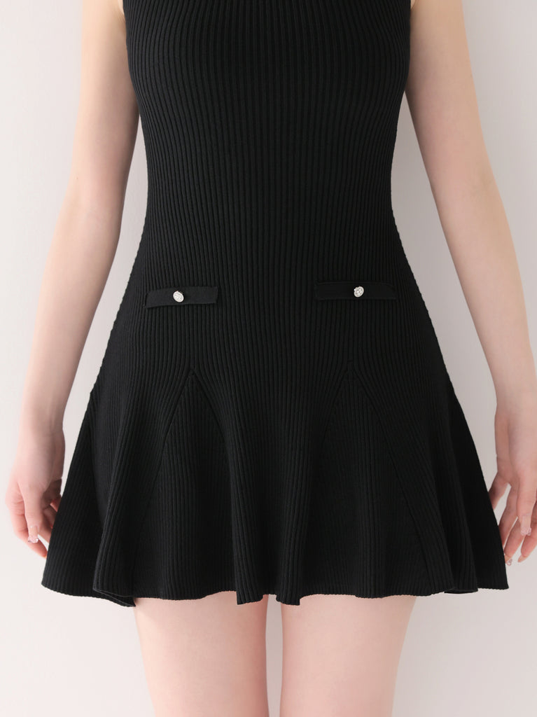 Back lace knit mini onepiece(eme10840)