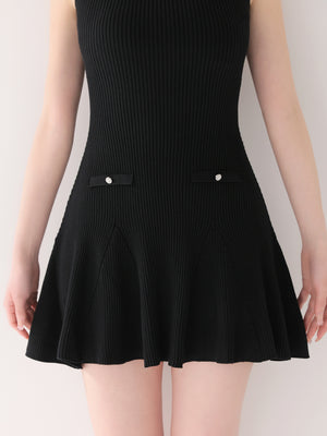 Back lace knit mini onepiece(eme10840)