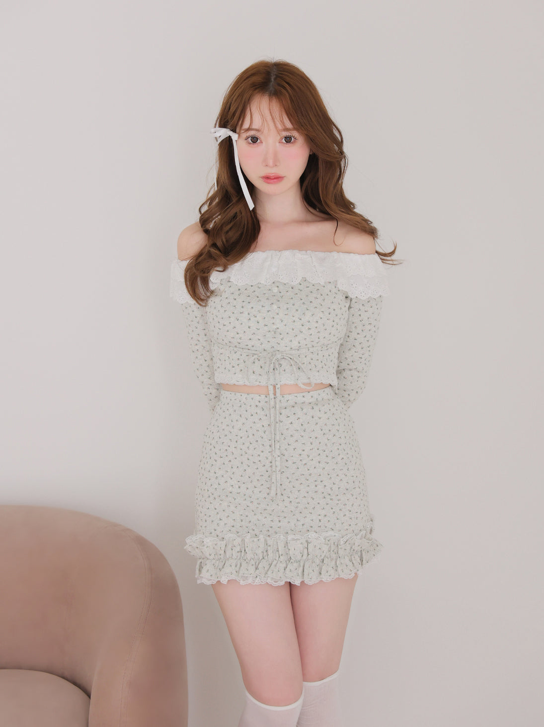 model：162cm　(size：F　color：Gray)