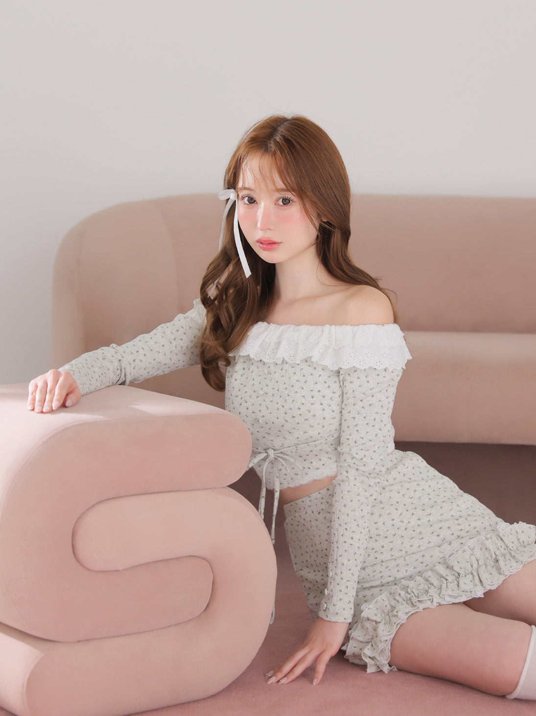 model：162cm　(size：F　color：Gray)