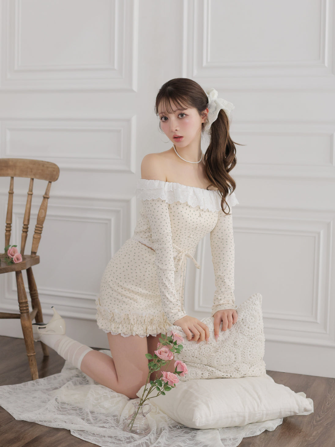 model：160cm　(size：F　color：Ivory)