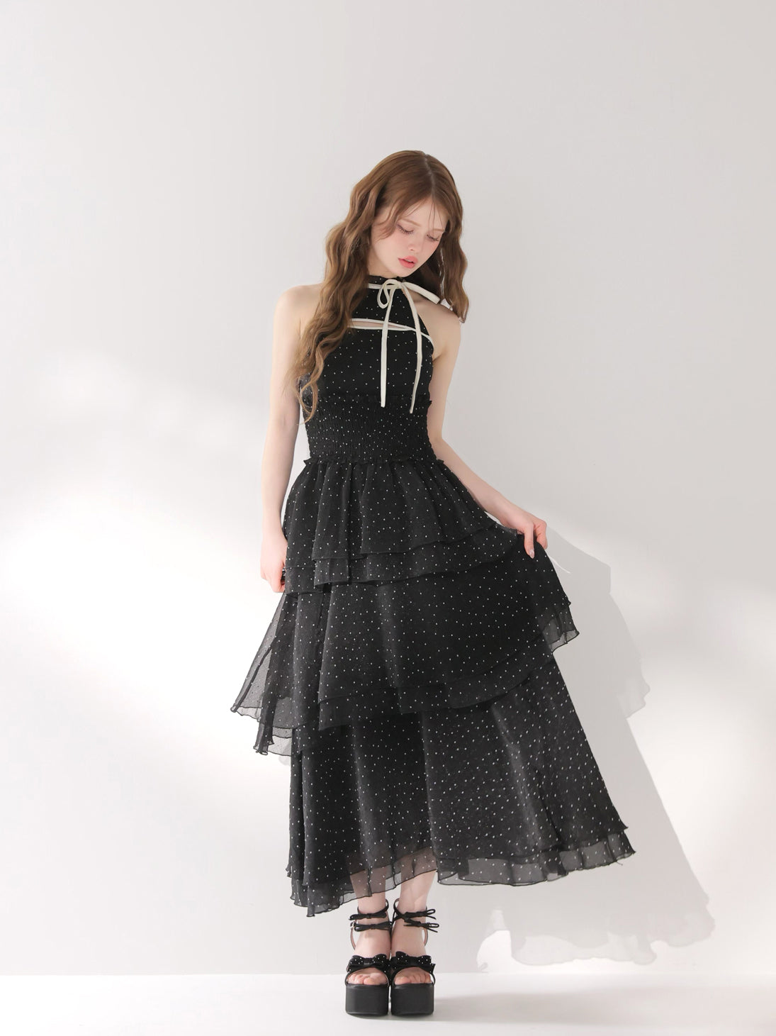 model：160cm　(size：F　color：Black)