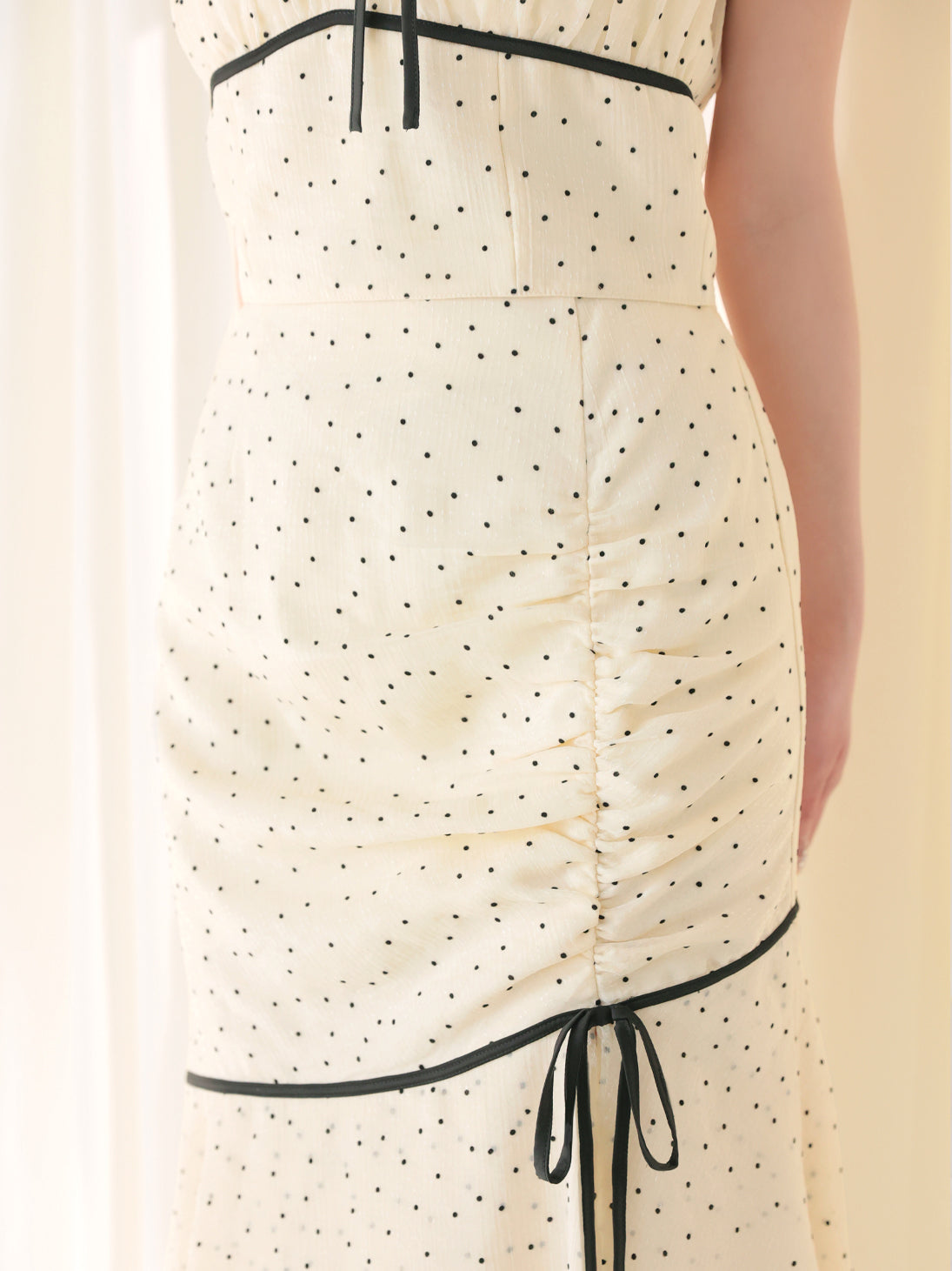 Piping ribbon mermaid flare skirt(eme10844)