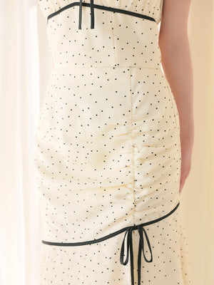 Piping ribbon mermaid flare skirt(eme10844)