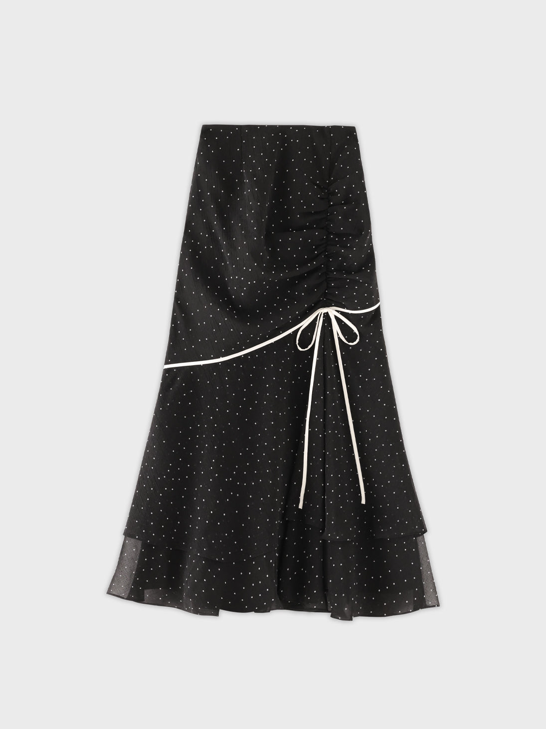 Piping ribbon mermaid flare skirt(eme10844)