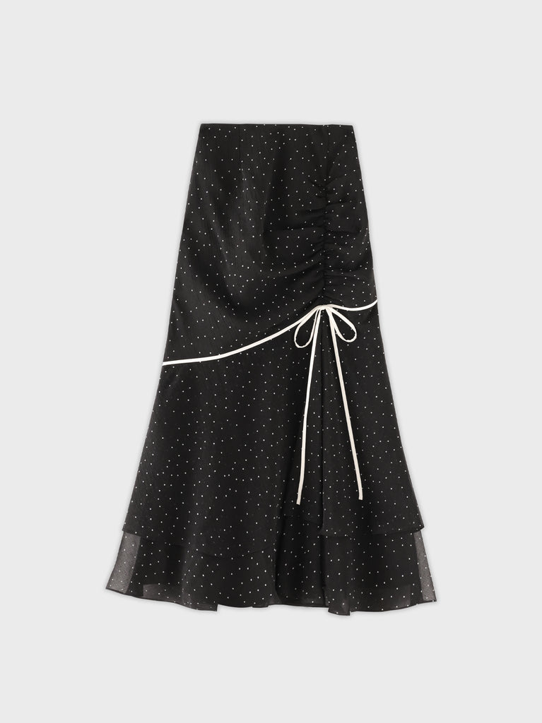 Piping ribbon mermaid flare skirt(eme10844)