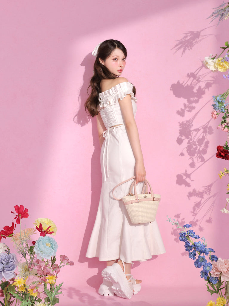 model：160cm　(size：L　color：White)