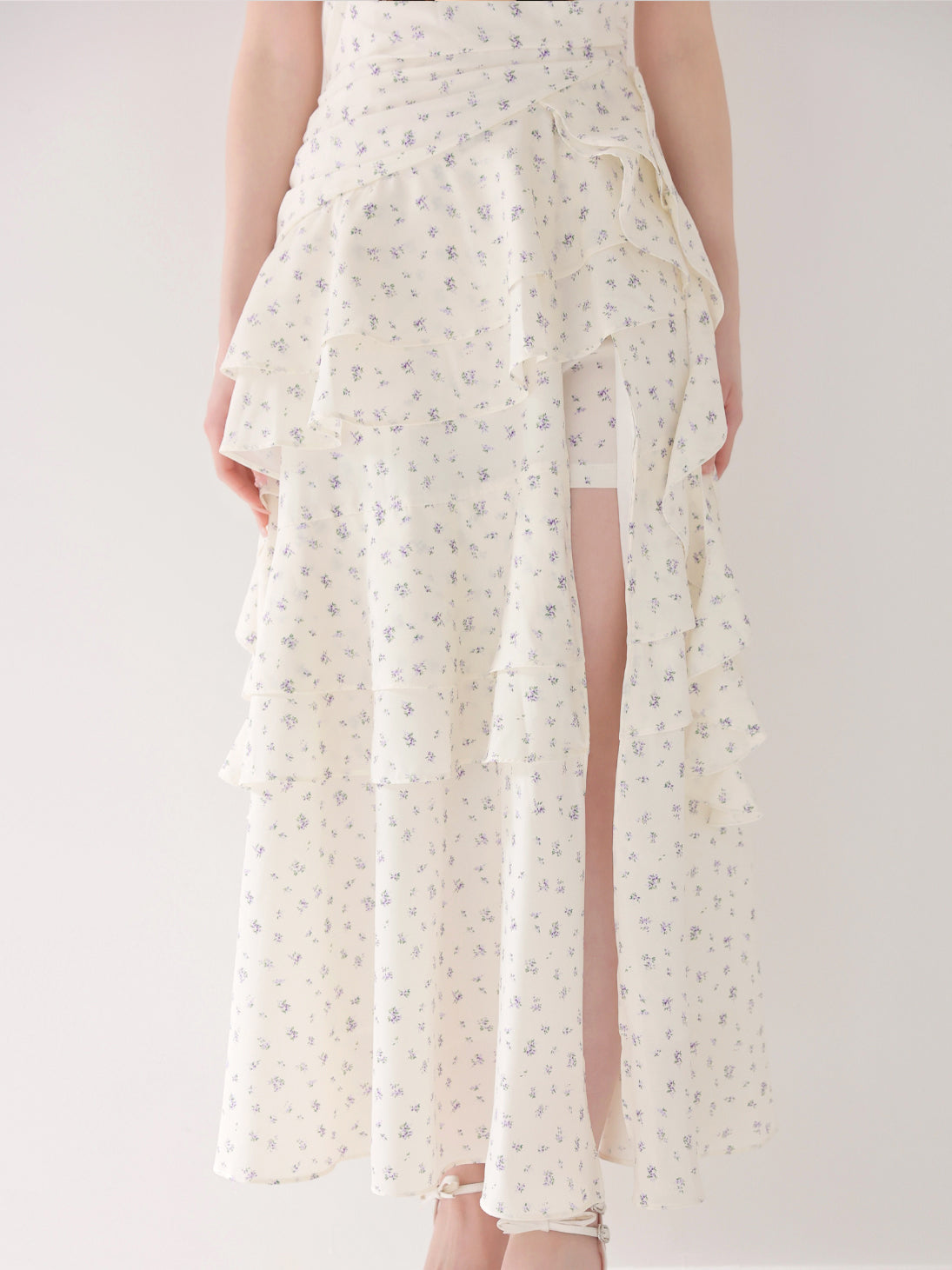 Fleur chiffon slit long onepiece(eme10847) – M me eme