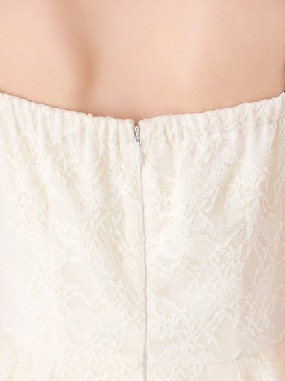 Piping ribbon lace mini onepiece(eme10848)