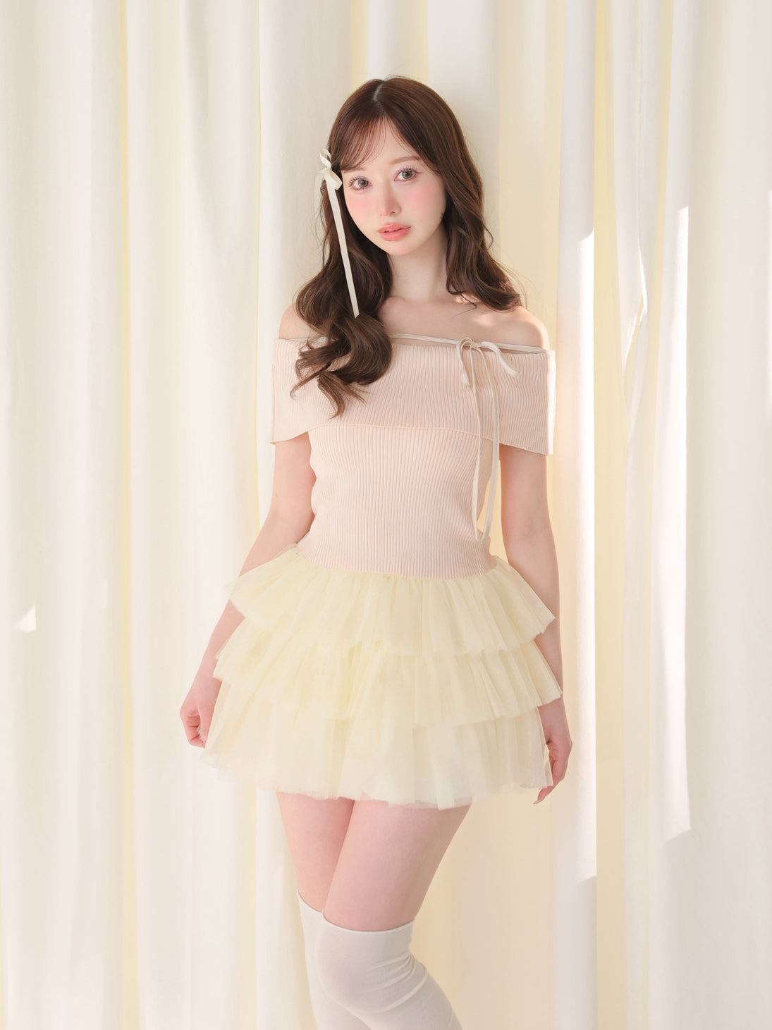 model：162cm　(size：F　color：Pink)