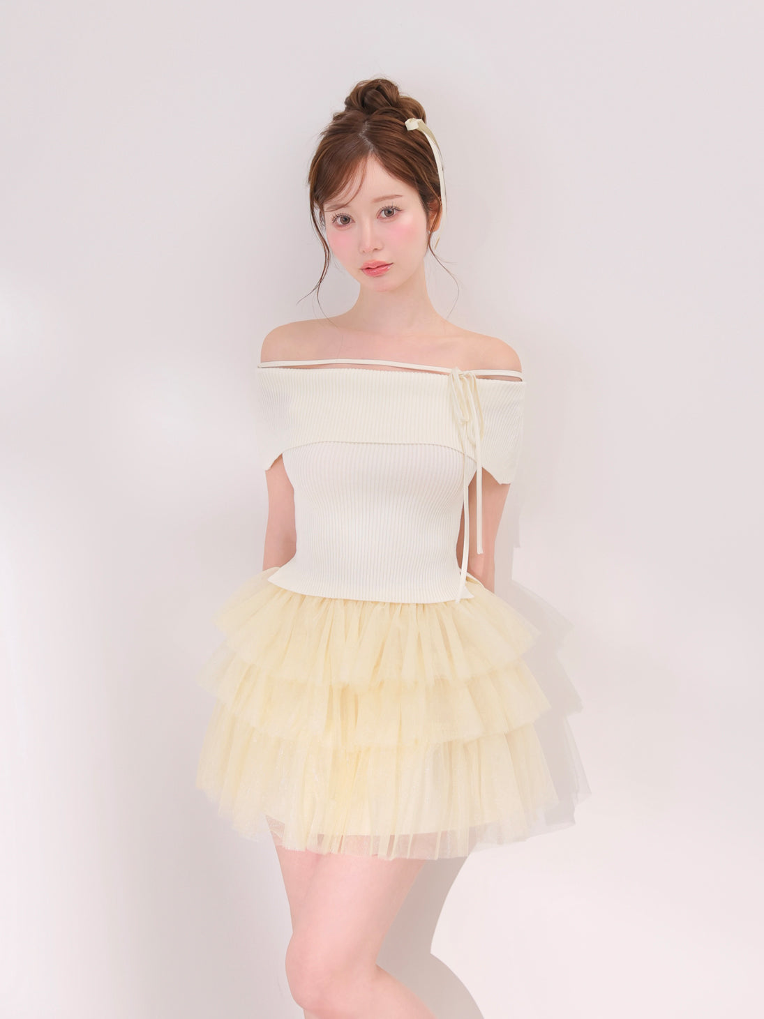 model：162cm　(size：F　color：Ivory)