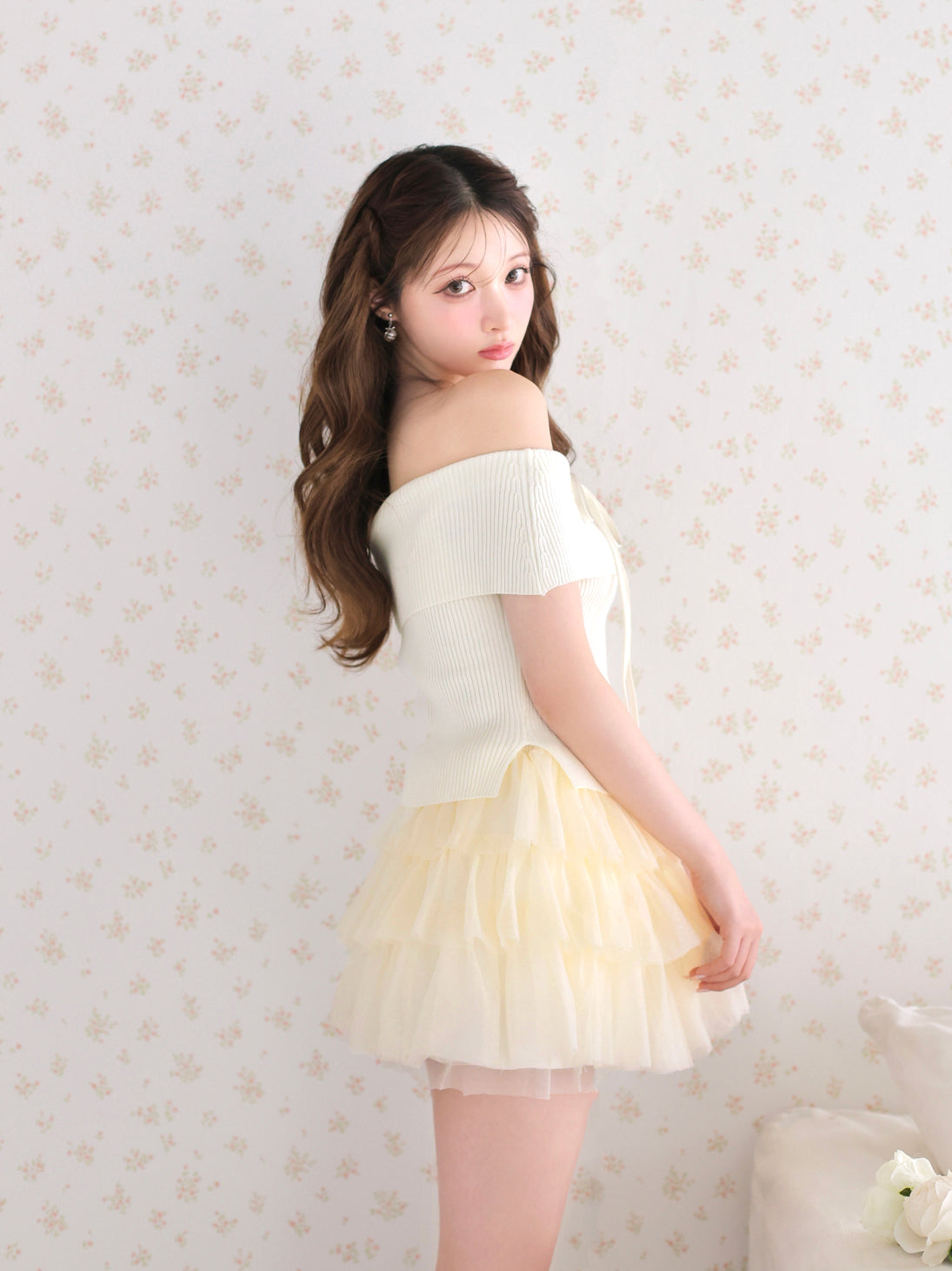 model：160cm　(size：F　color：Ivory)