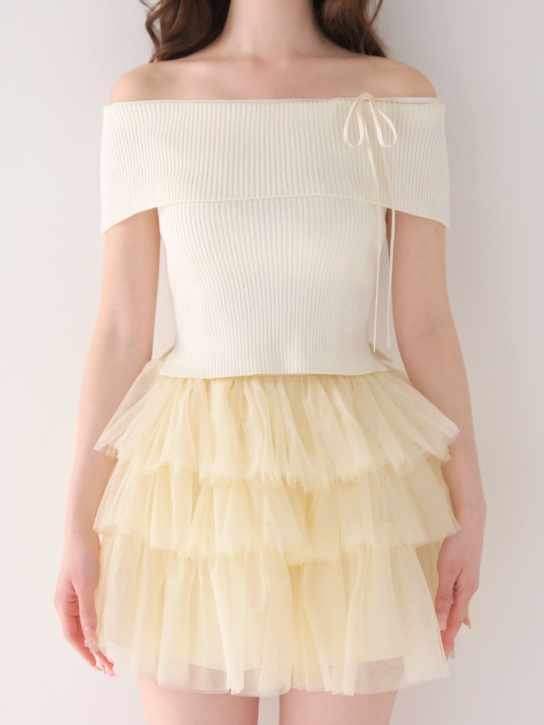 Belle tulle off shoulder ribbon setup(eme10849) – M me eme