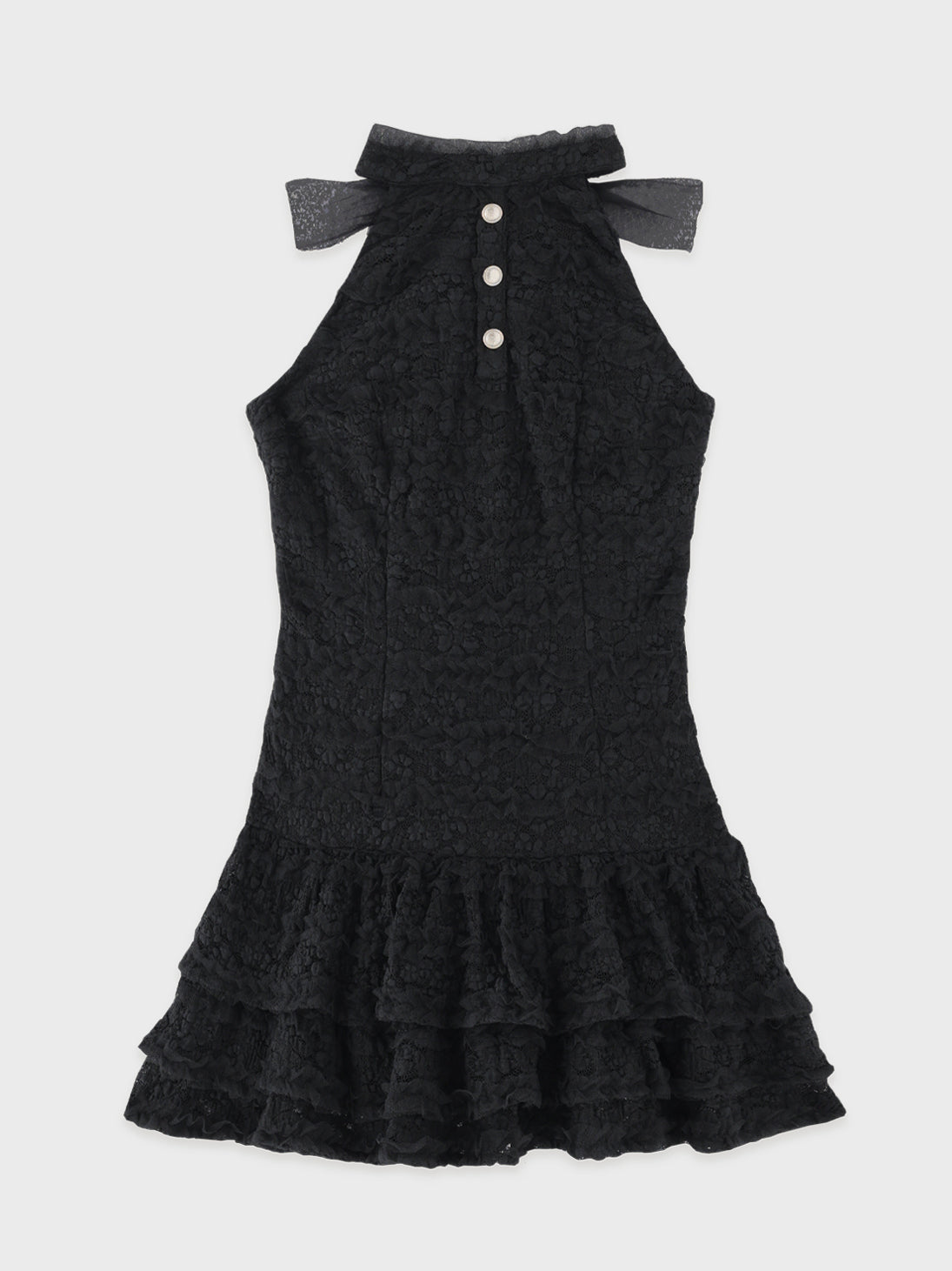 【Pre Order】Sheer mood lace halter tiered onepiece(eme10850)