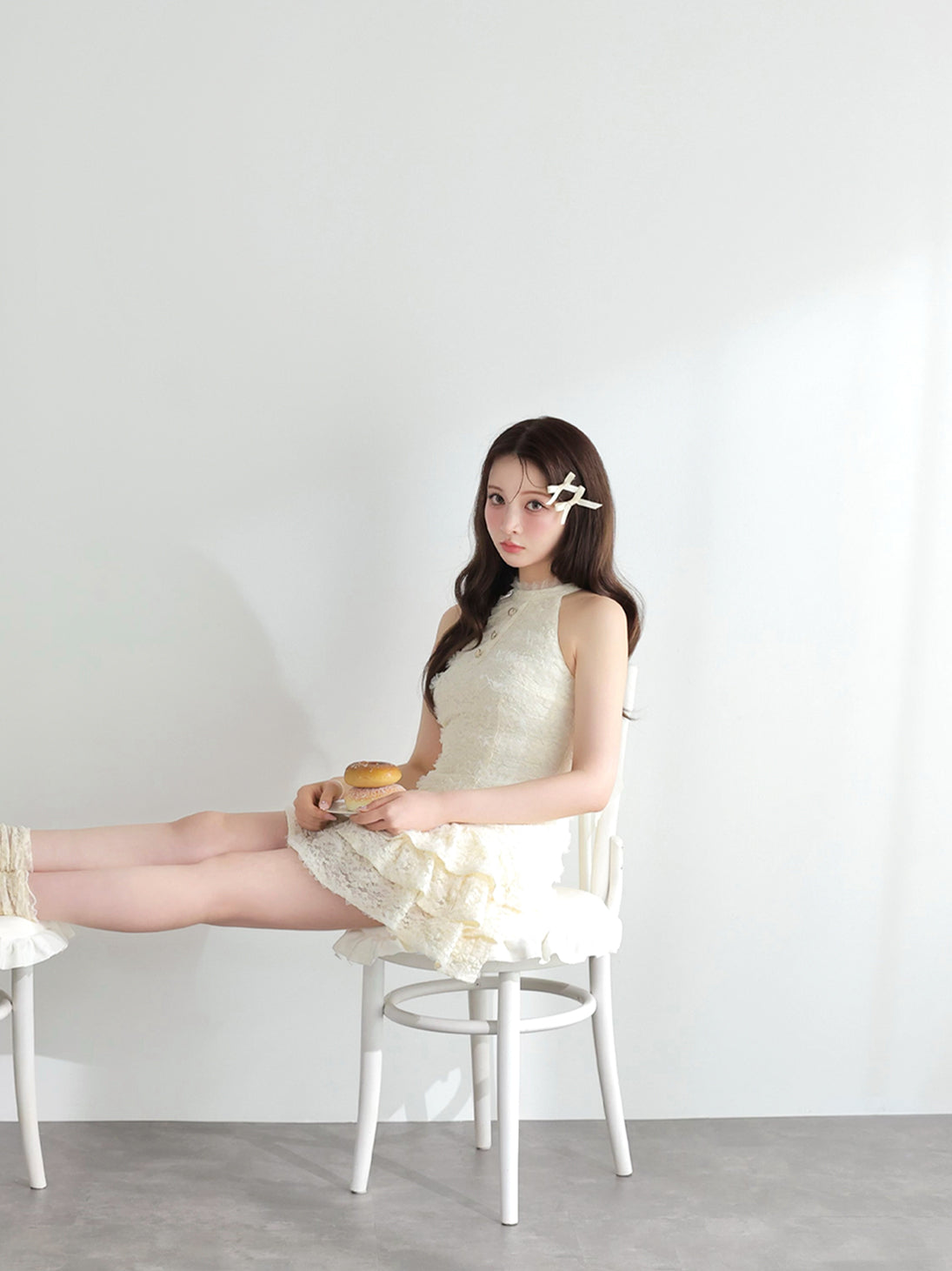 model：160cm　(size：F　color：Ivory)