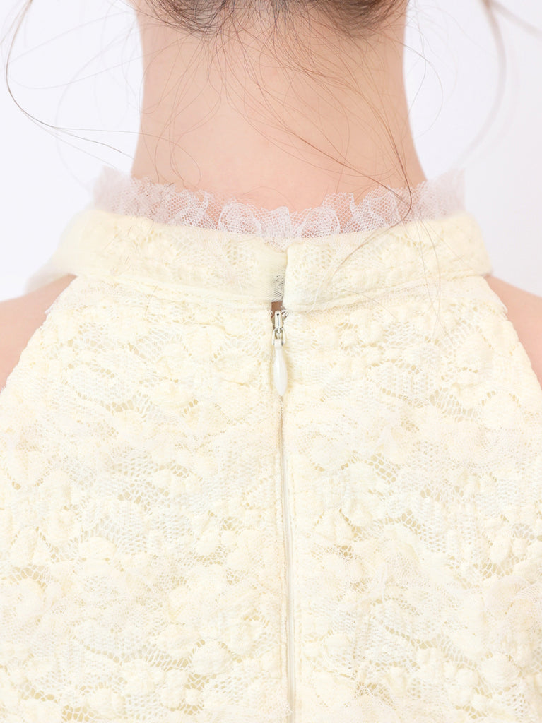 【Pre Order】Sheer mood lace halter tiered onepiece(eme10850)