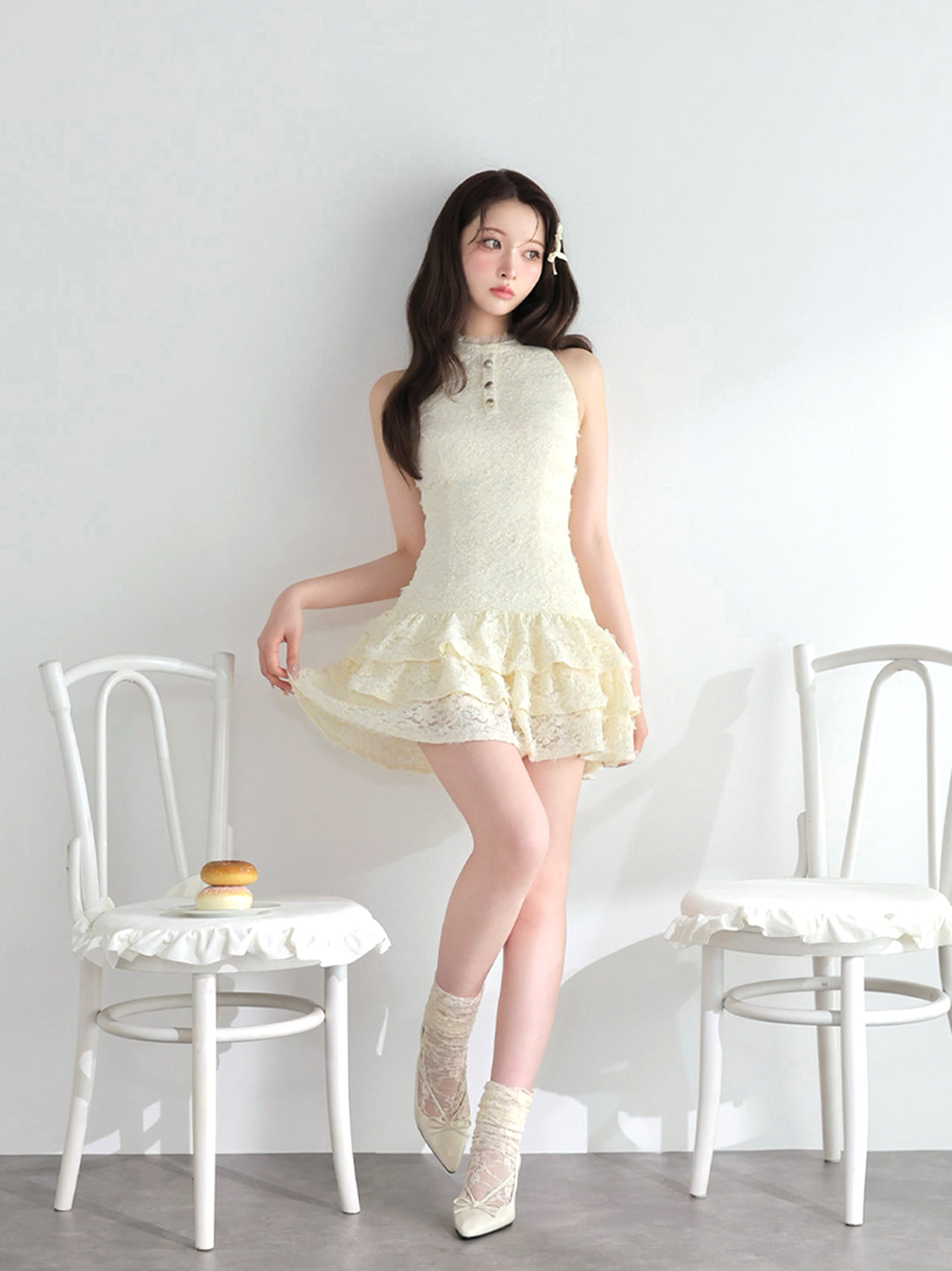 model：160cm　(size：F　color：Ivory)