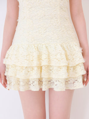 【Pre Order】Sheer mood lace halter tiered onepiece(eme10850)