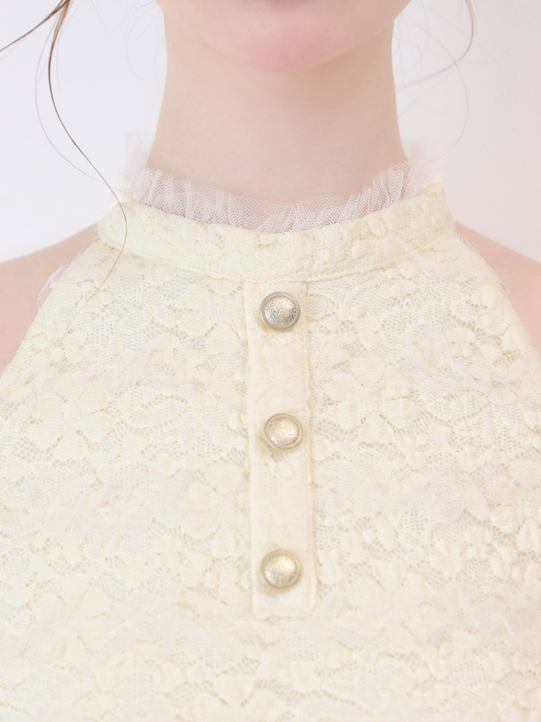 【Pre Order】Sheer mood lace halter tiered onepiece(eme10850)