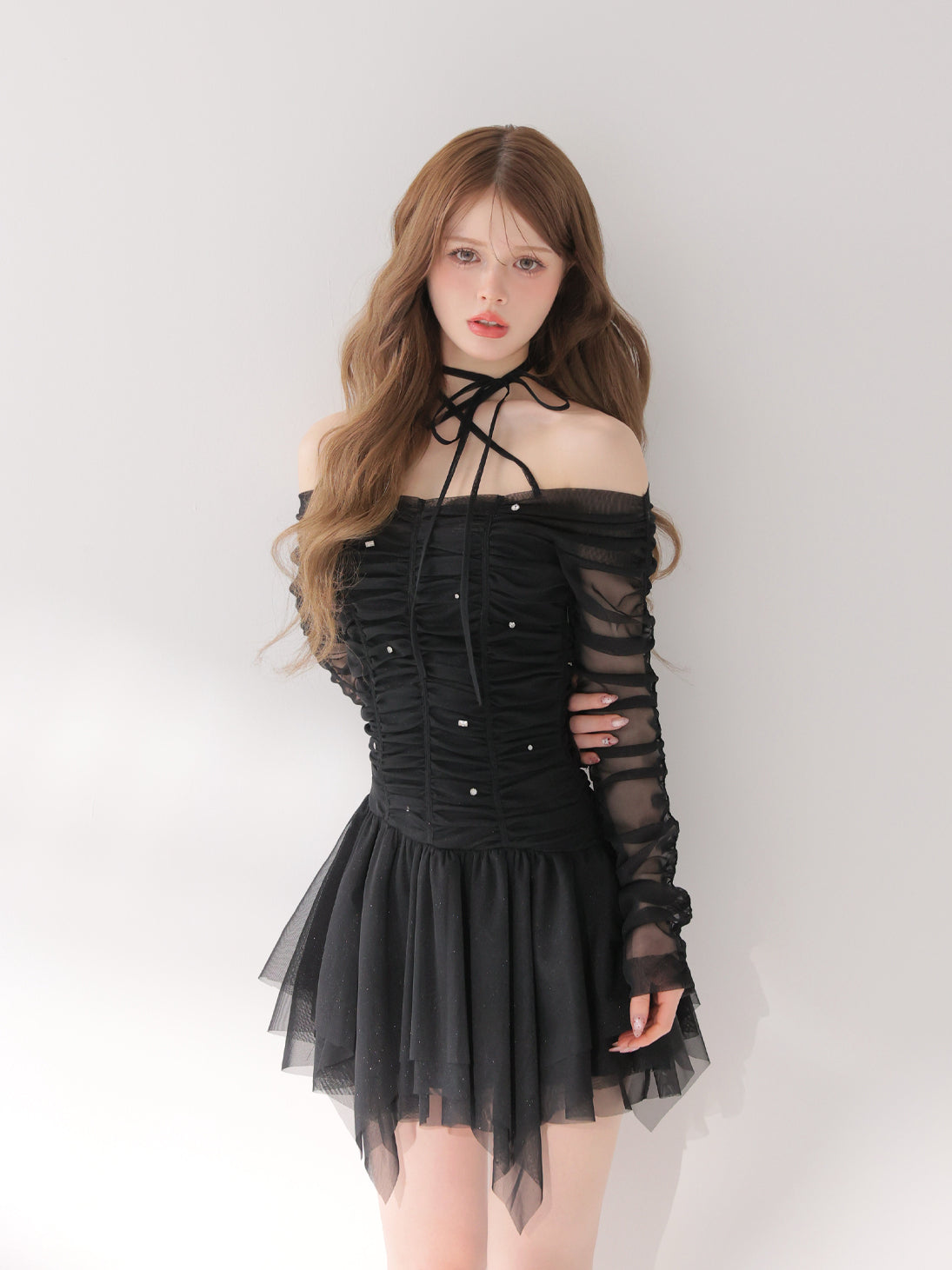 model：160cm　(size：F　color：Black)