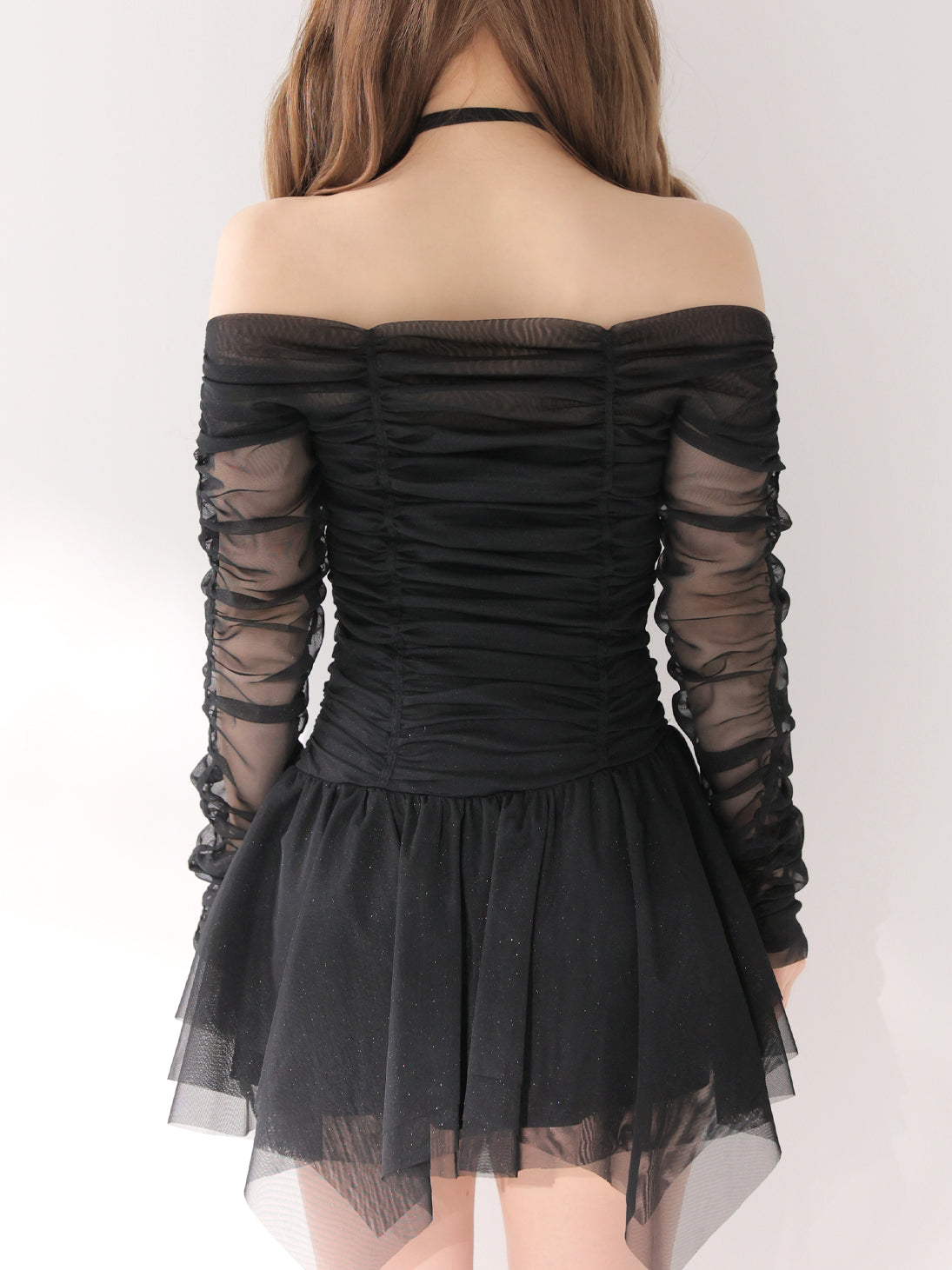 mmeeme エムエメ ギャザーチュールビジューオフショルミニワンピース Gather tulle bijou off shoulder mini onepiece(eme10852) – M me eme