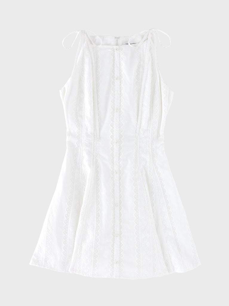 Ribbon strap cotton lace mini onepiece(eme10853)