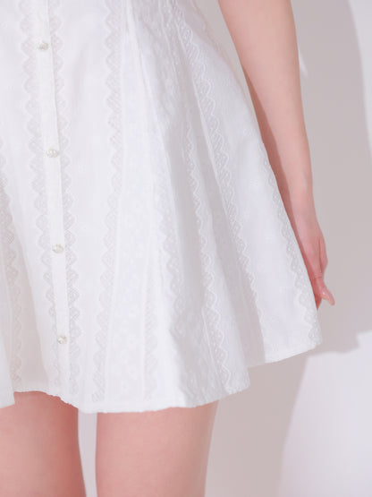 Ribbon strap cotton lace mini onepiece(eme10853)