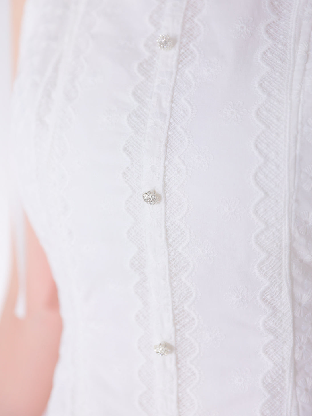 Ribbon strap cotton lace mini onepiece(eme10853)