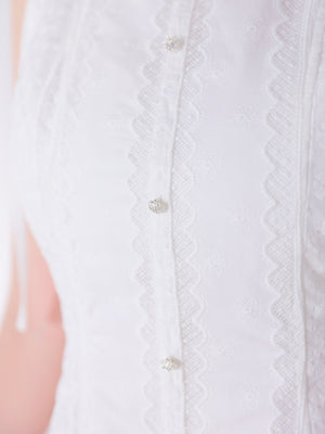 Ribbon strap cotton lace mini onepiece(eme10853)