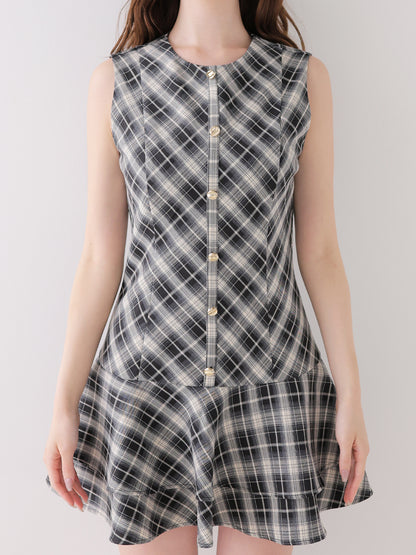 Classic mood check mini onepiece(eme10855)