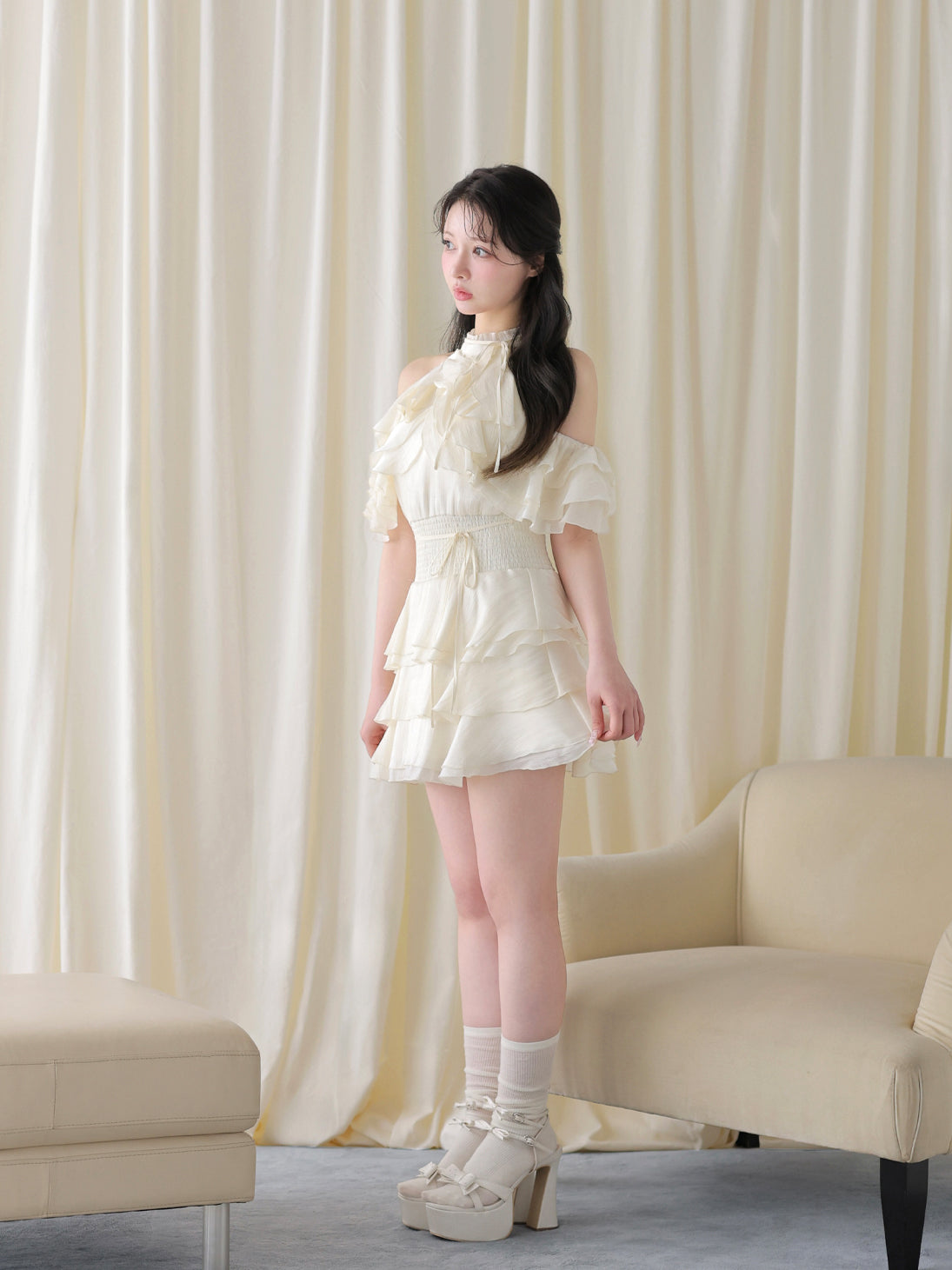 model：160cm　(size：F　color：Ivory)