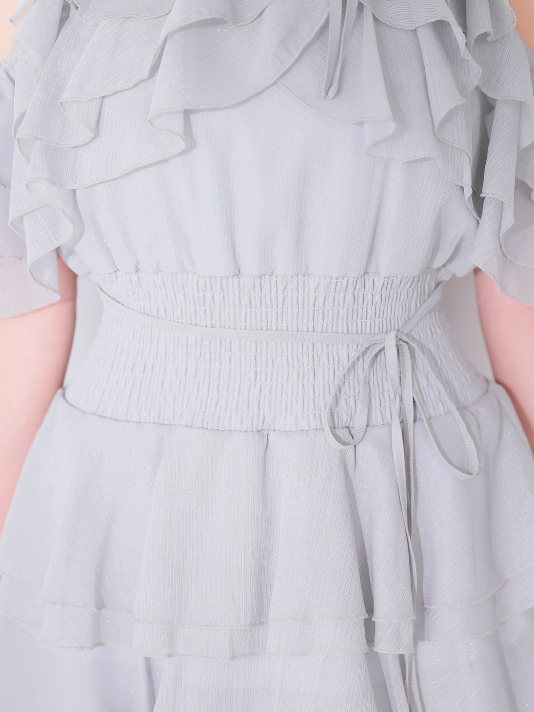 【Pre Order】Lame chiffon mellow halter mini onepiece(eme10856)
