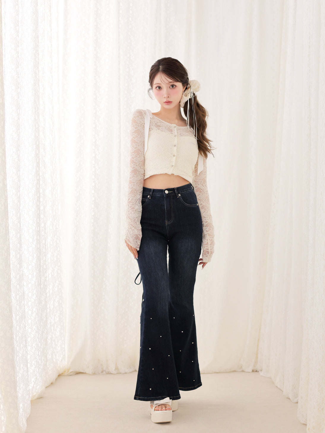 model：160cm　(size：F　color：Ivory)