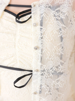Classical lace bolero cardigan(eme10858)