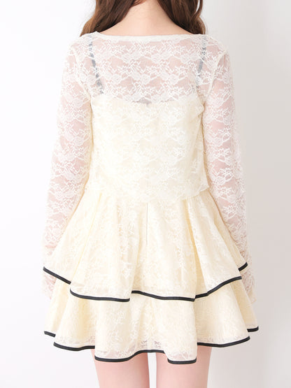 Classical lace bolero cardigan(eme10858)