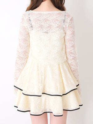 Classical lace bolero cardigan(eme10858)