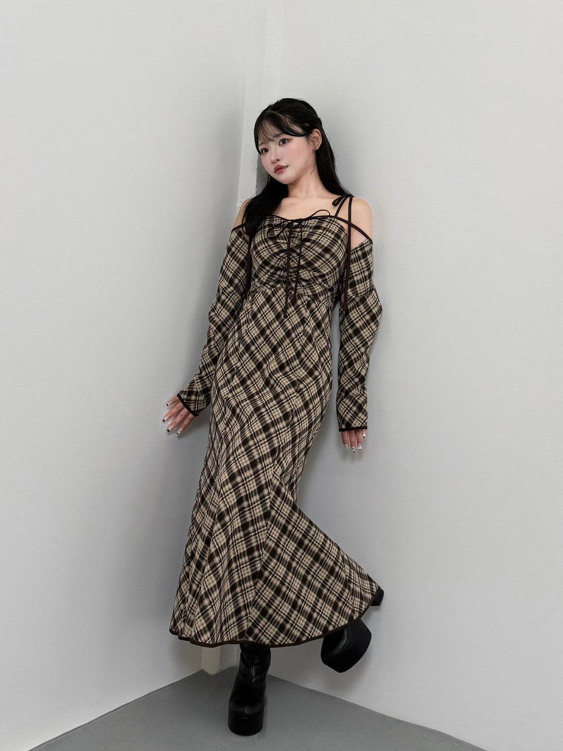 model：150cm　(size：F　color：Brown)