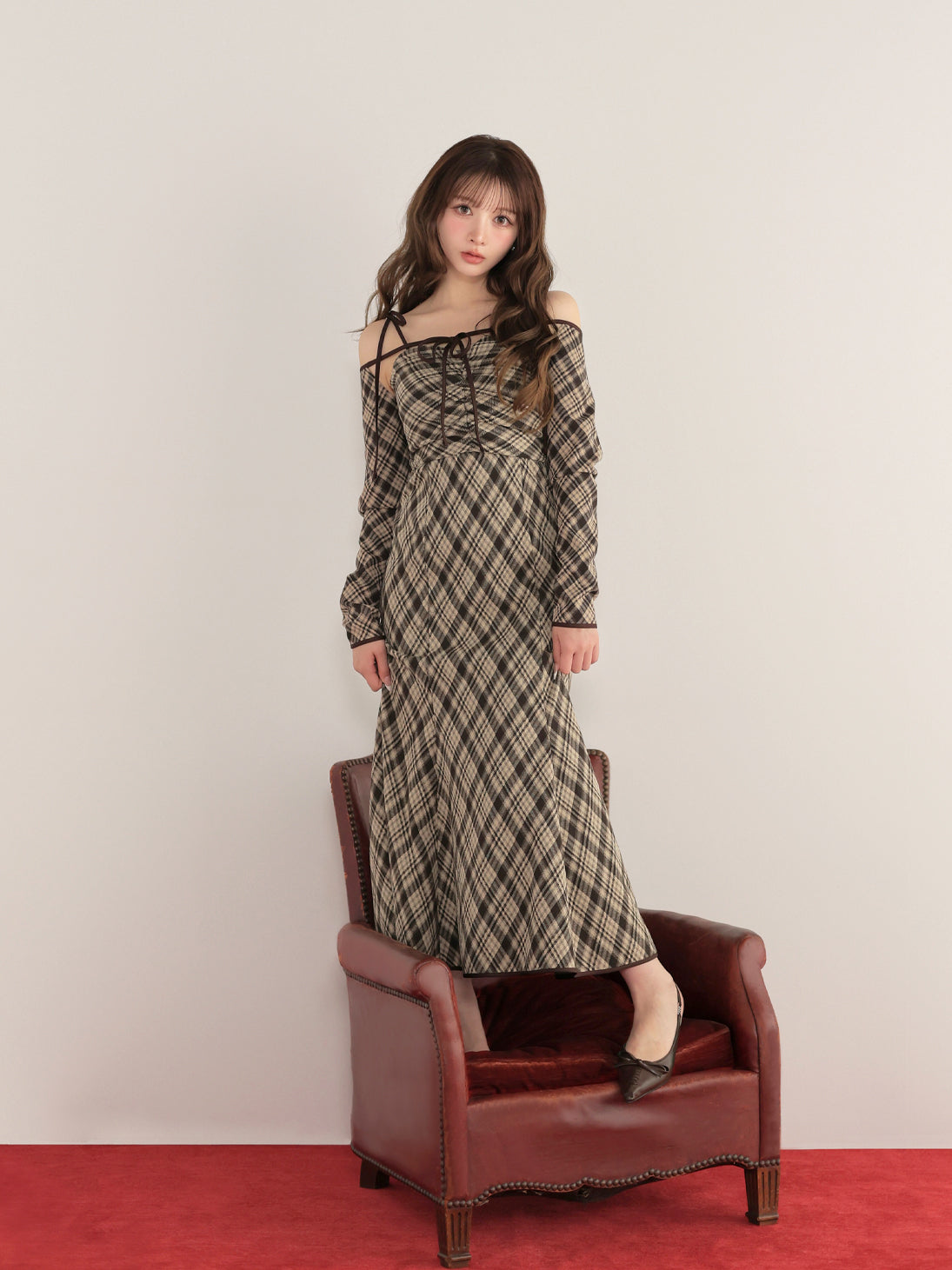 model：160cm　(size：F　color：Brown)