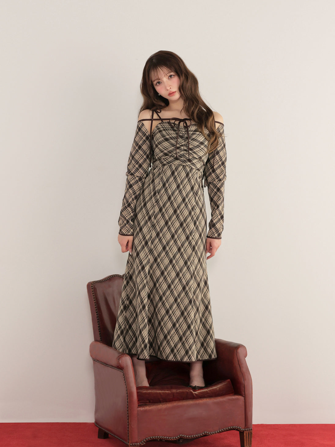 model：160cm　(size：F　color：Brown)