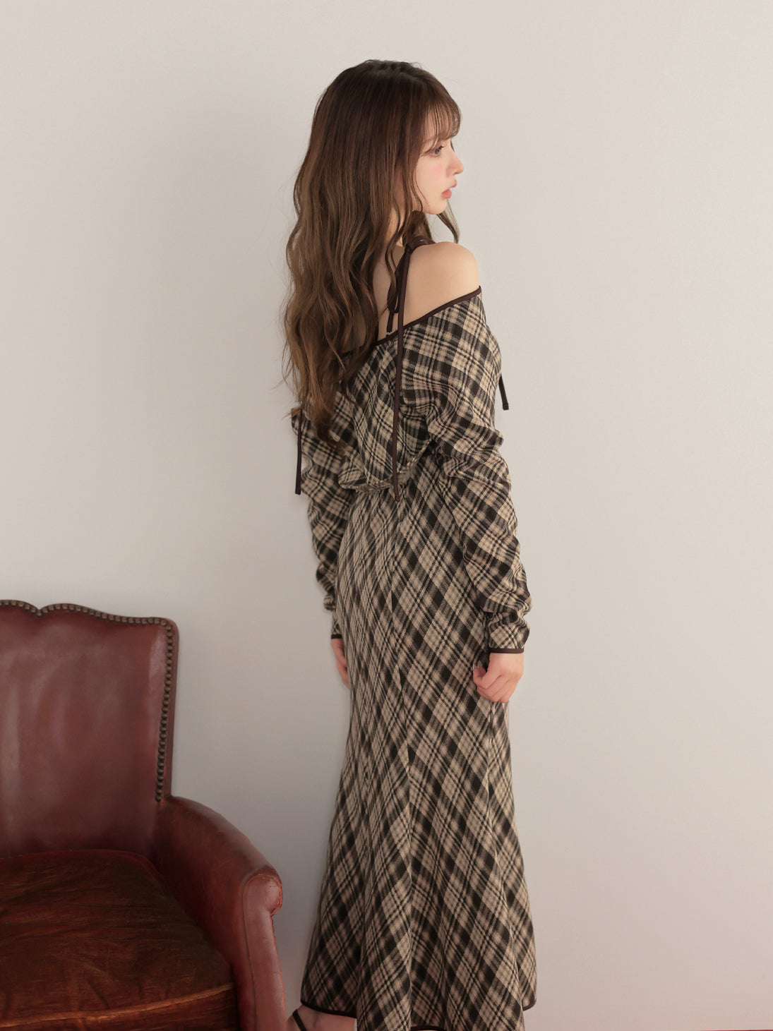 model：160cm　(size：F　color：Brown)