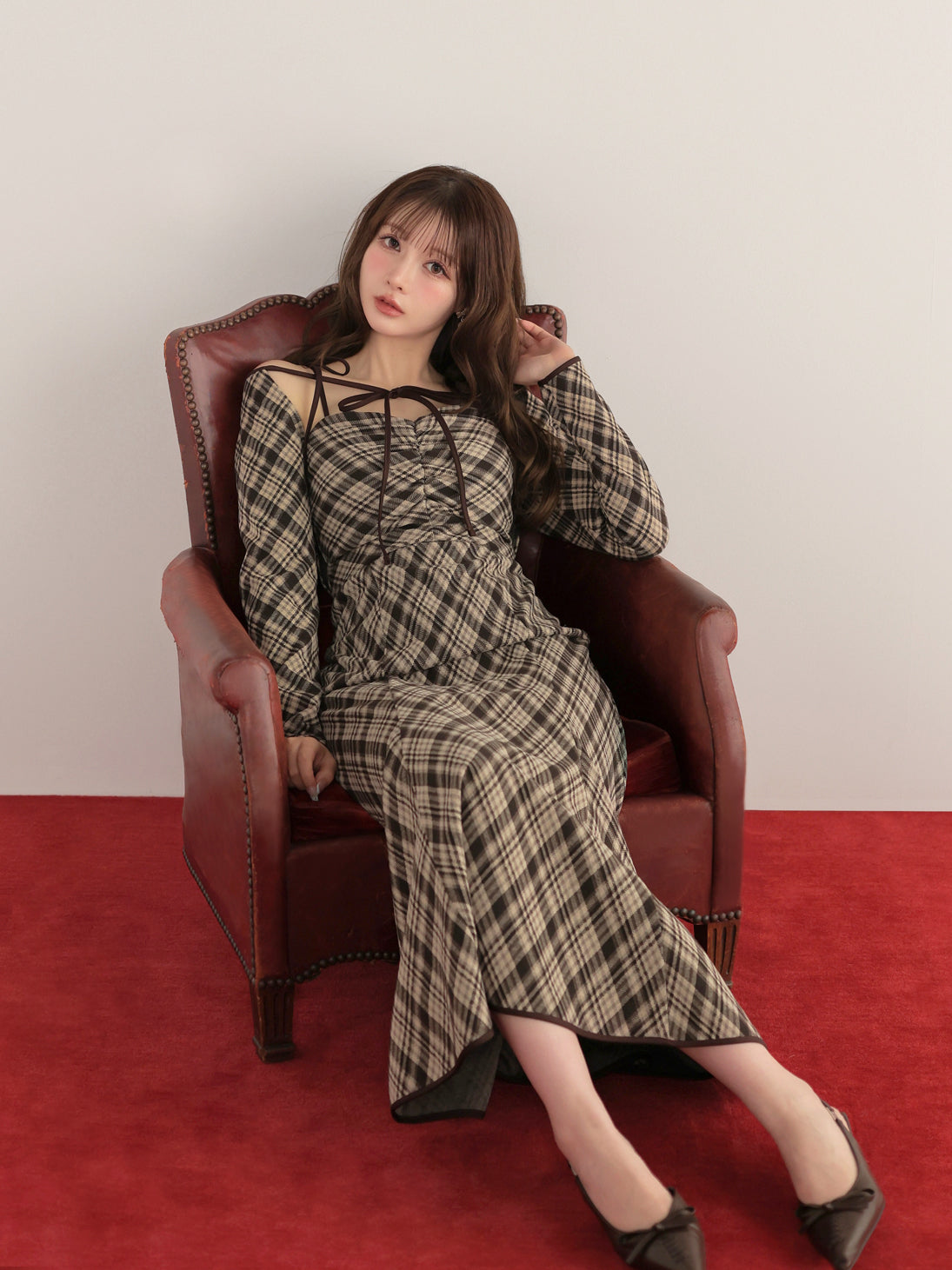 model：160cm　(size：F　color：Brown)