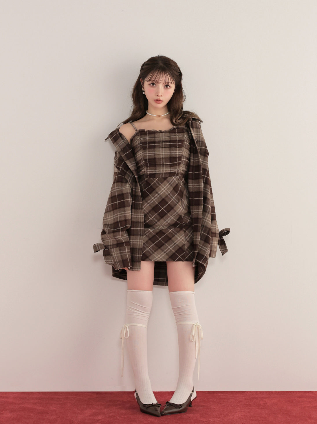 model：160cm　(size：F　color：Brown)