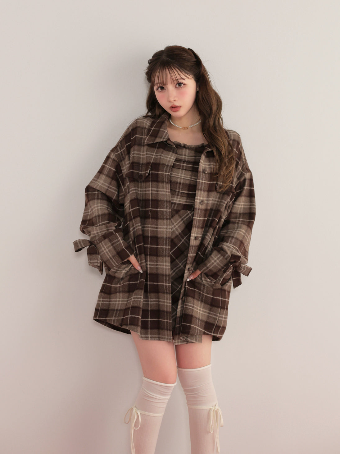 model：160cm　(size：F　color：Brown)