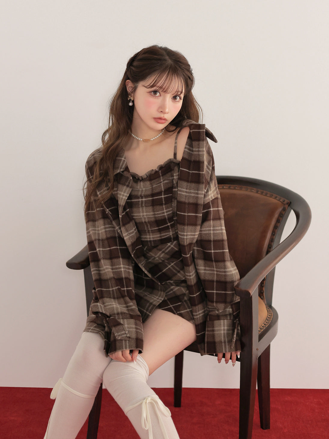 model：160cm　(size：F　color：Brown)