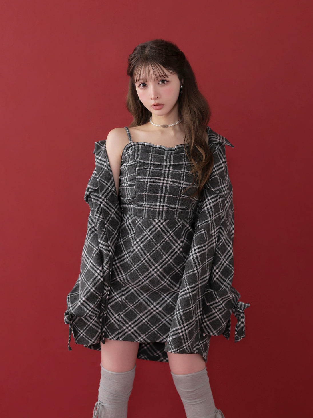 model：160cm　(size：F　color：Gray)