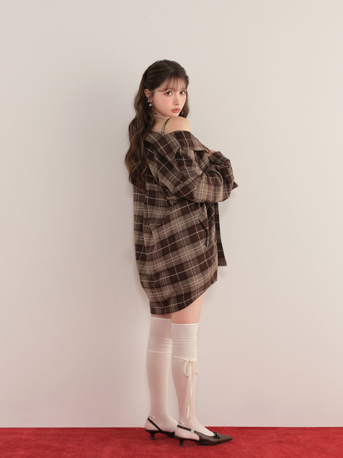 model：160cm　(size：F　color：Brown)